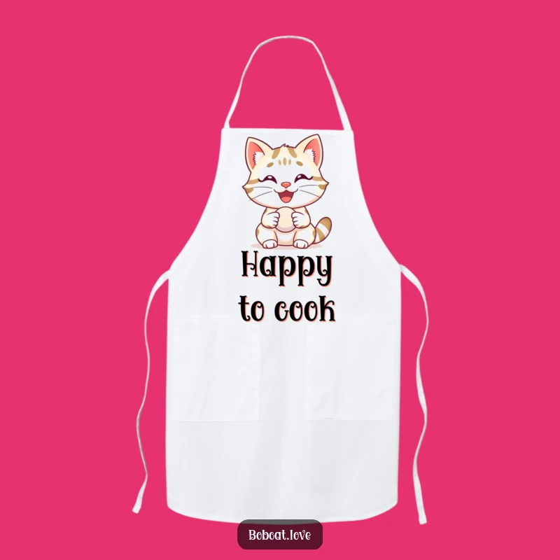 Funny Delighted Bobcat Apron - Happy Kitchen Wear for Cheerful Cooks