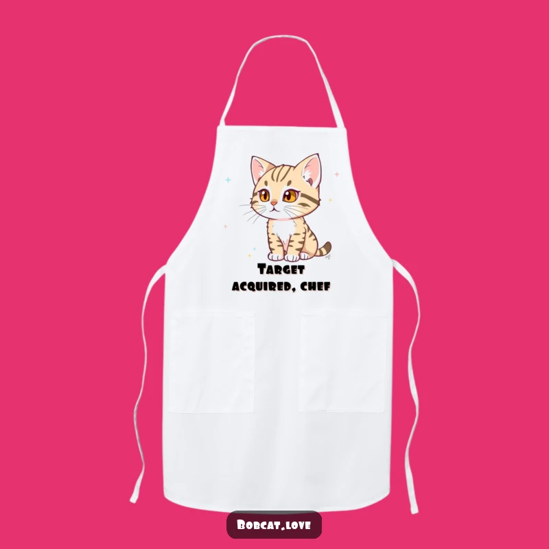 Funny Determined Bobcat Apron: Kitchen Focus Wear, Hilarious Funny Gift for Chefs
