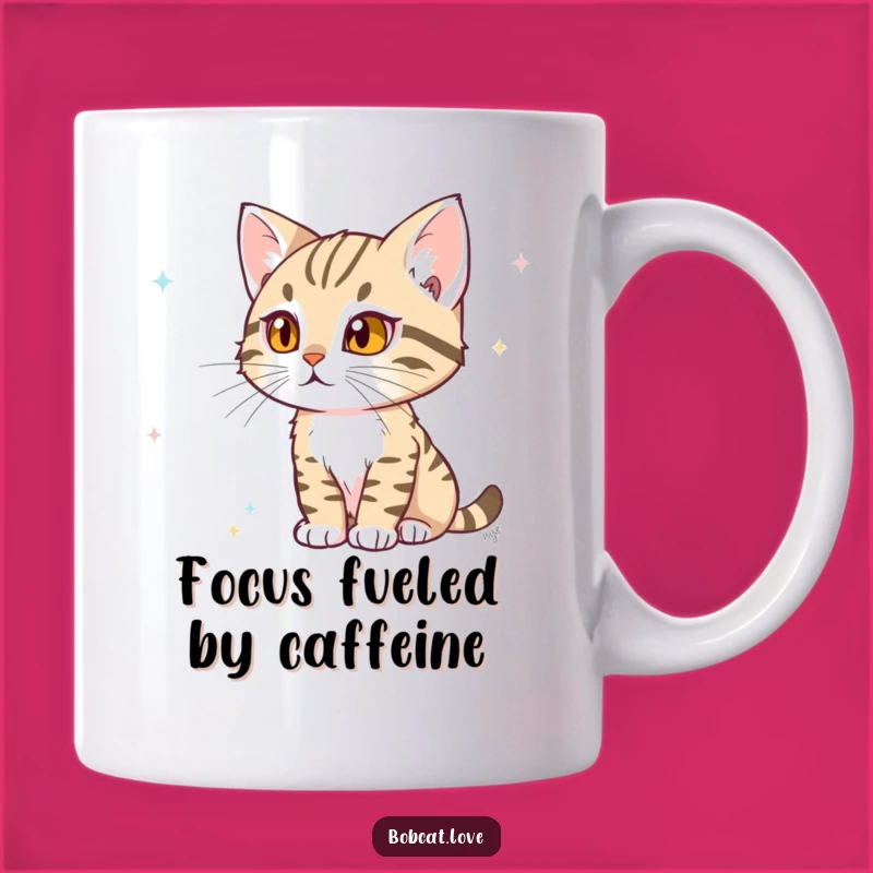 Funny Determined Bobcat Mug: Focused Wildlife Gift, Hilarious Present for Watchful Friends