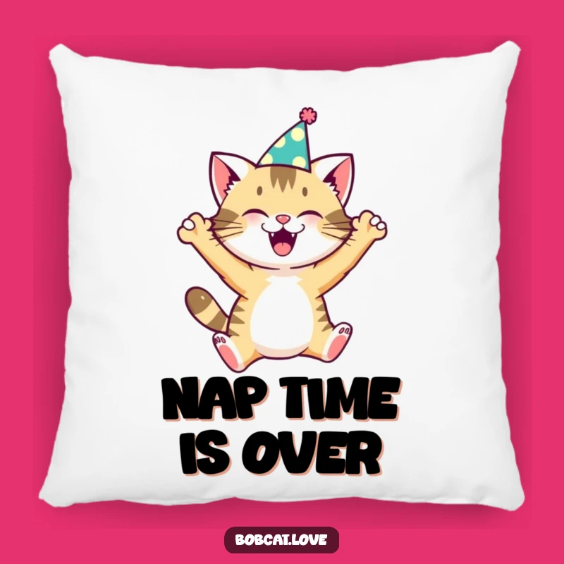 Comfy Funny Bobcat Party Pillow - Soft & Hilarious Gift for Cat Lovers