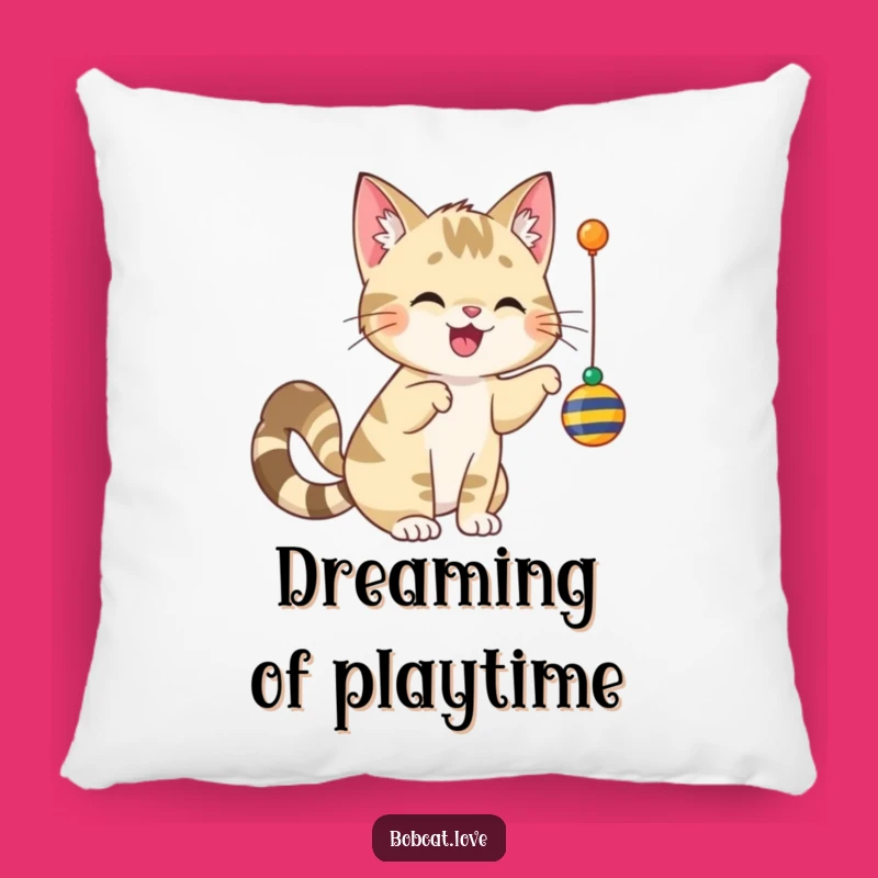 Soft Funny Cheerful Bobcat Pillow - Cozy & Playful Accent for Any Room