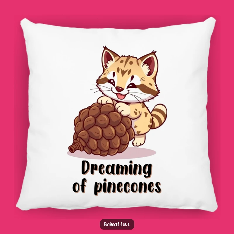 Funny Bobcat Pinecone Pounce Pillow: Cozy Comfort and Hilarious Wild Nap Decor
