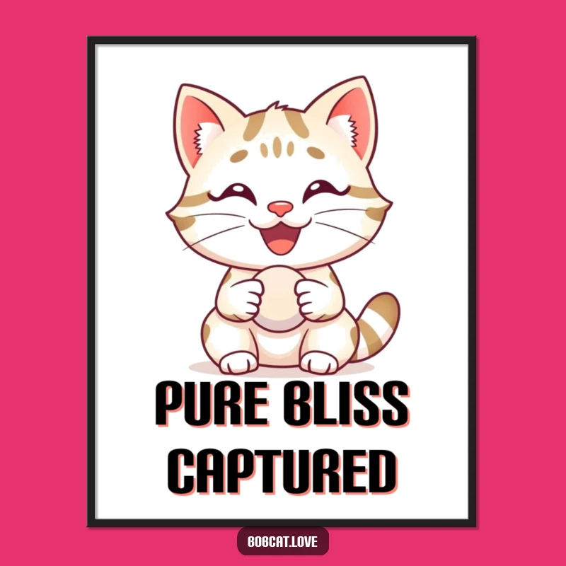 Funny Delighted Bobcat Digital Art - Instant Happy Download for Cheerful Decor