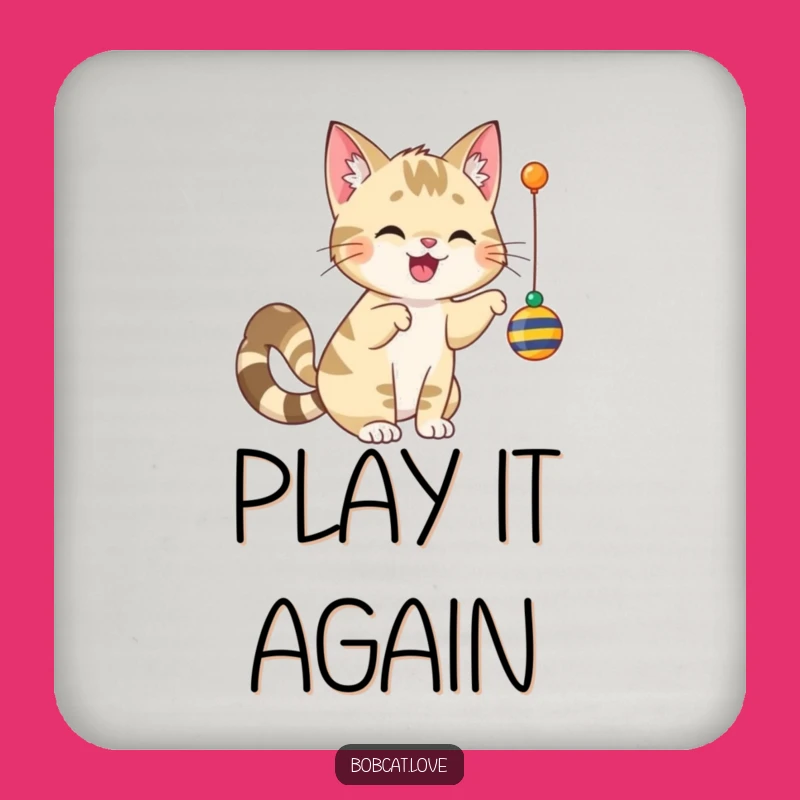 Funny Cheerful Bobcat Coaster Set - Protect Surfaces with Playful Feline Art