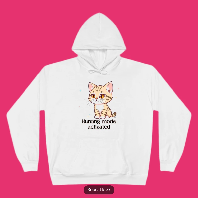 Funny Determined Bobcat Hoodie: Cozy Alert Sweatshirt, Perfect Funny Gift for Watchful Souls