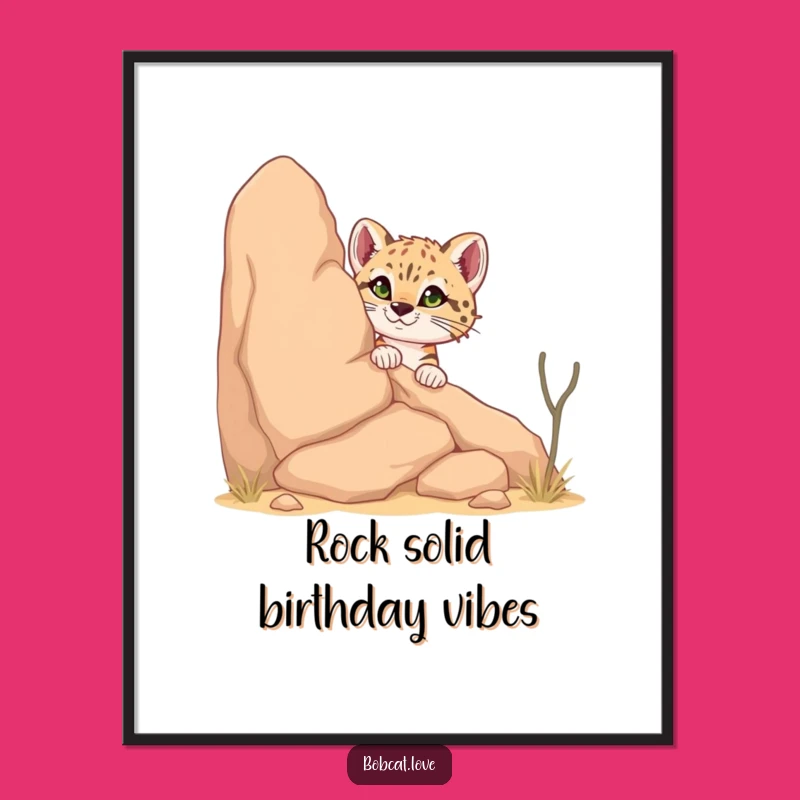 Free Printable Bobcat Wall Art: Funny Desert Rock Peeker Humorous Downloadable Home Decor