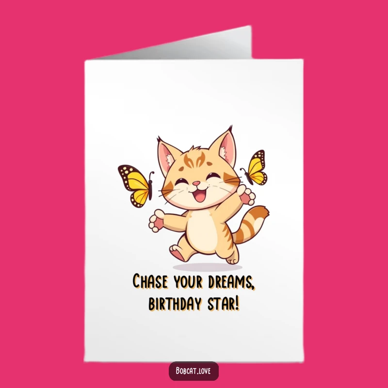 Free Printable Birthday Card: Energetic Bobcat Chase, Hilarious Downloadable Birthday Surprise!
