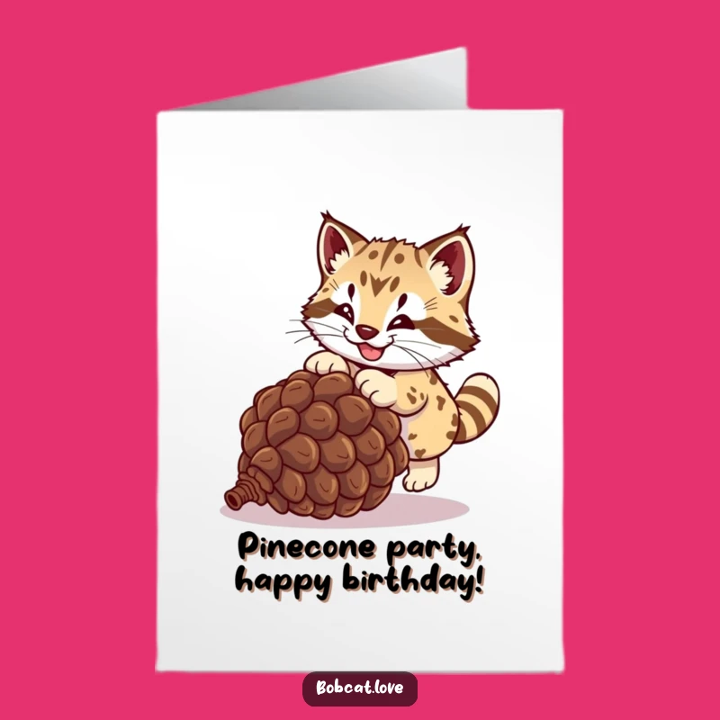 Free Printable Bobcat Birthday Card: Pouncing Pinecone Fun for a Wild Celebration