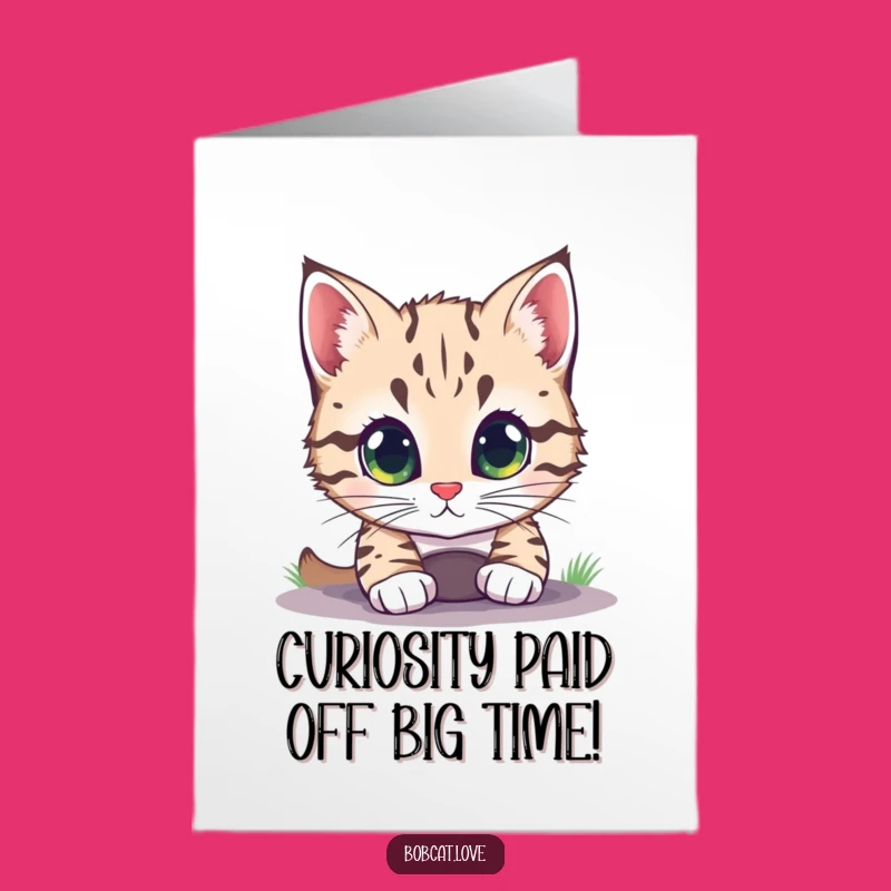 Free Printable Congratulations Card: Curious Bobcat's Discovery, Hilarious Downloadable Achievement Gift!