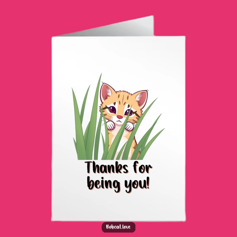Free Printable Thank You Card: Bobcat Thanks Downloadable Gift