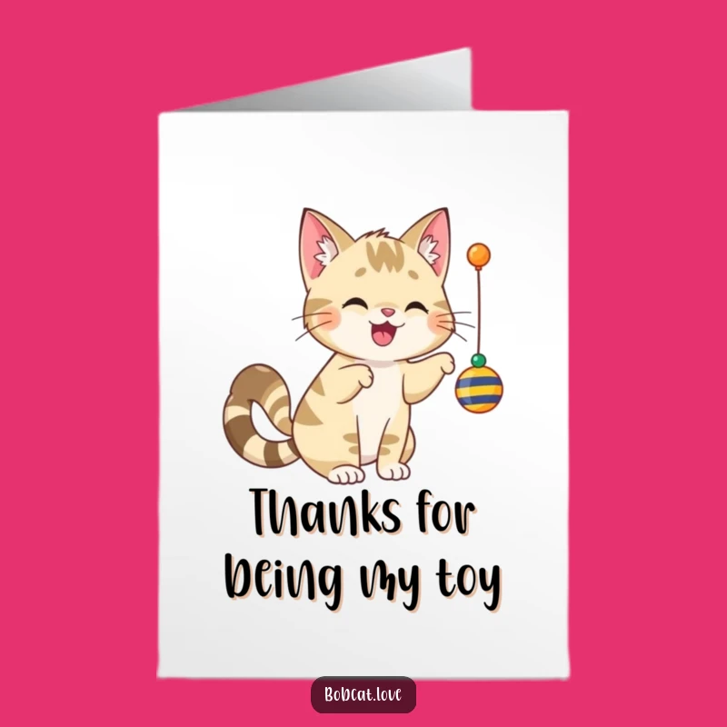 Free Printable Thank You Card: Playful Bobcat Thanks, Sweet Downloadable Appreciation Gift!
