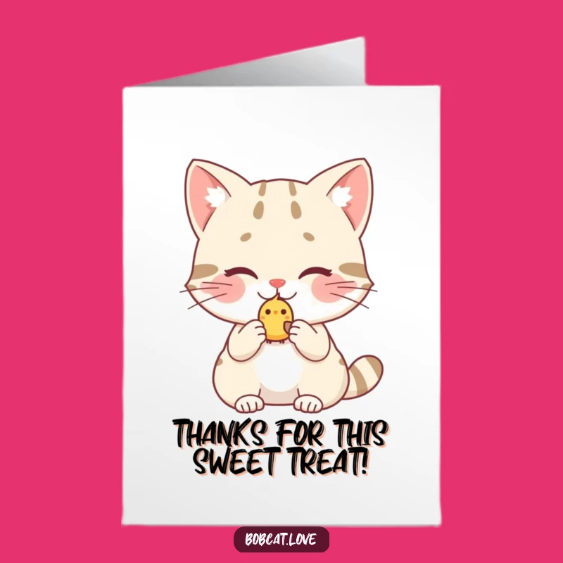 Free Printable Bobcat Card: Blushing Thanks for a Birdy Wonderful Gesture