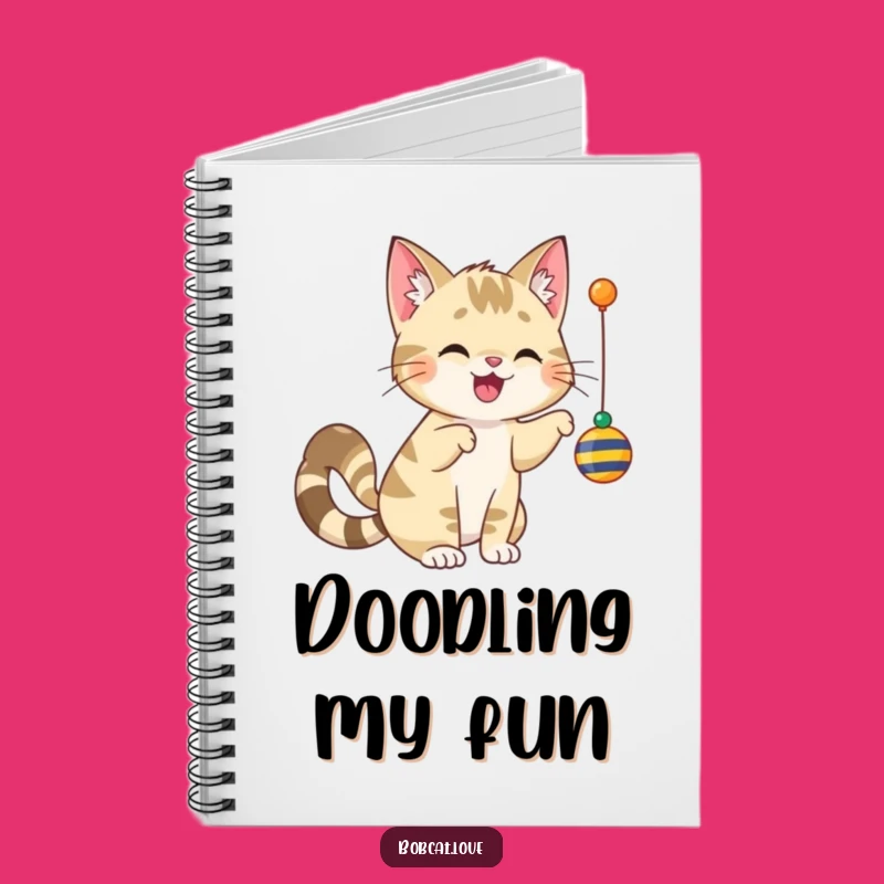 Funny Cheerful Bobcat Notebook - Journal Your Fun with Playful Style