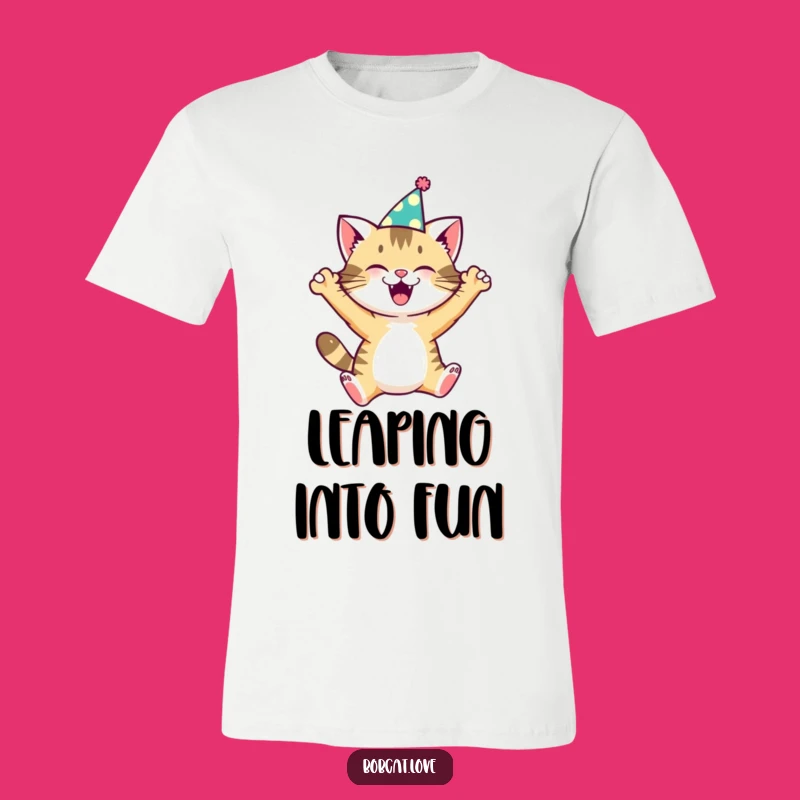Funny Bobcat Party Animal T-Shirt - Comical Birthday Tee for Cat Fans