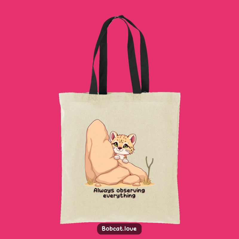 Funny Bobcat Tote Bag: Stylish Desert Wildlife Carryall, Perfect Funny Gift for Her and Him