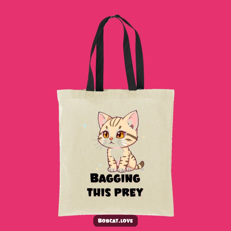 Funny Determined Bobcat Tote Bag: Practical Wildlife Carryall, Excellent Funny Gift for Shoppers